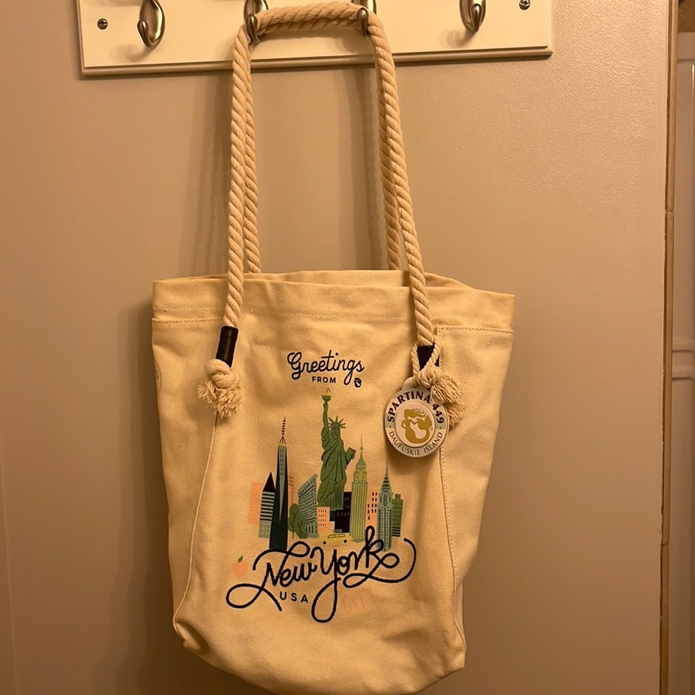 NWT Spartina New York Canvas/Rope Tote